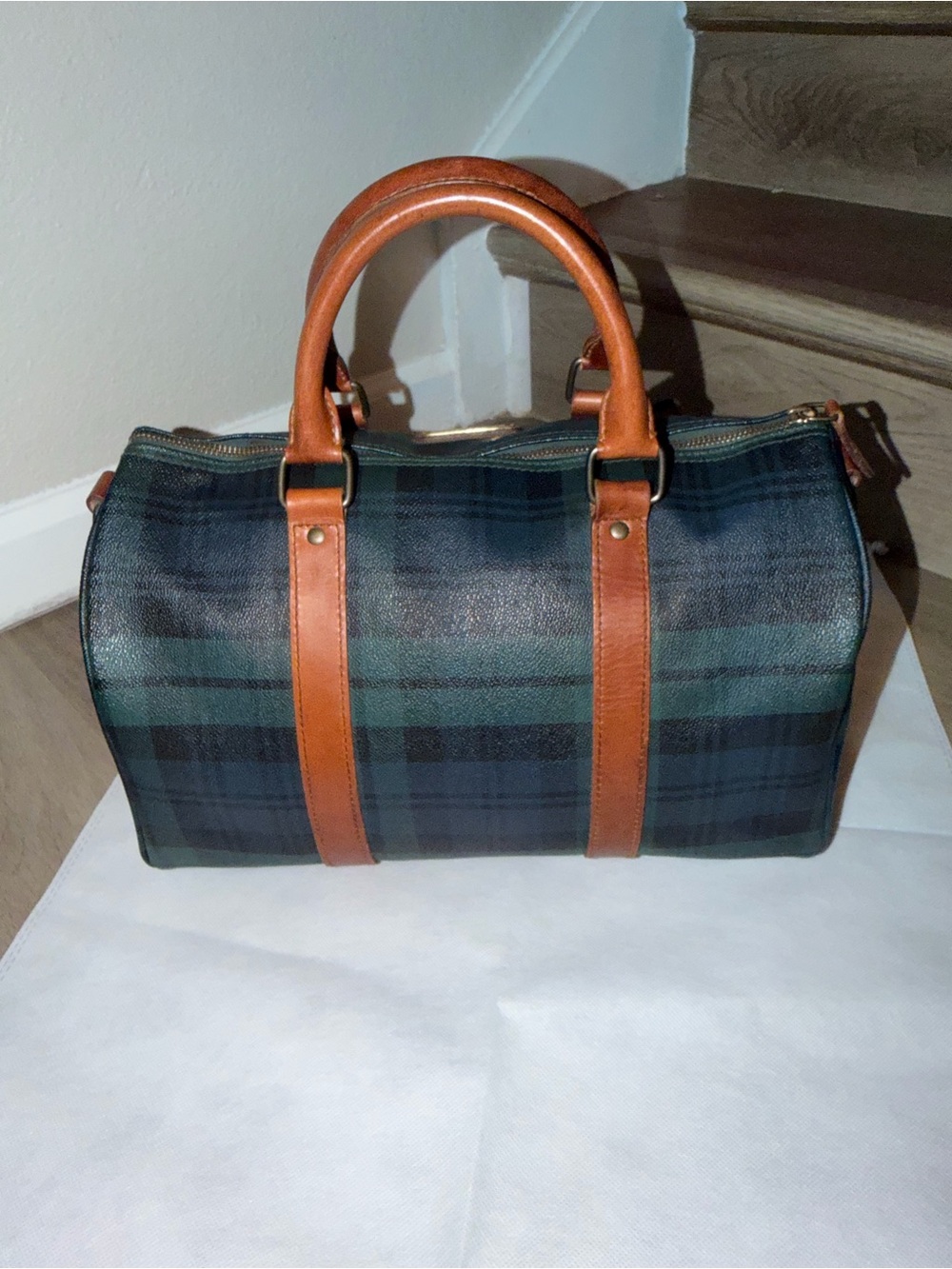 Vintage Polo Ralph Lauren Blackwatch Plaid Boston Bag - Picture 3 of 16